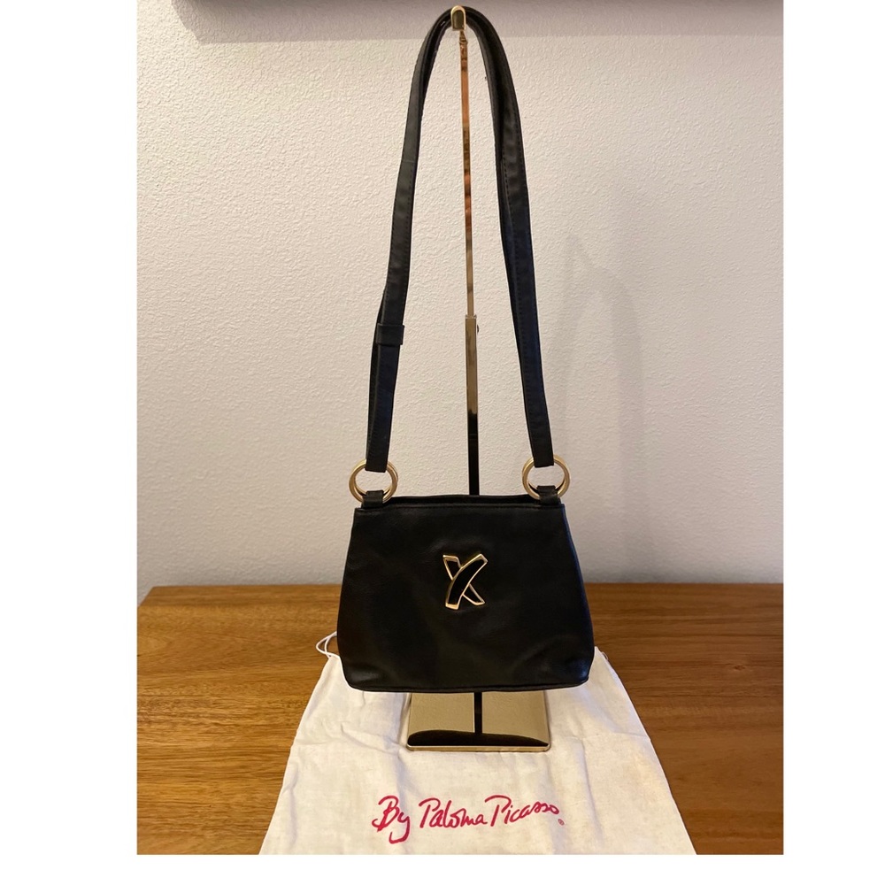 😍 PALOMA PICASSO Black Leather Crossbody Bag
